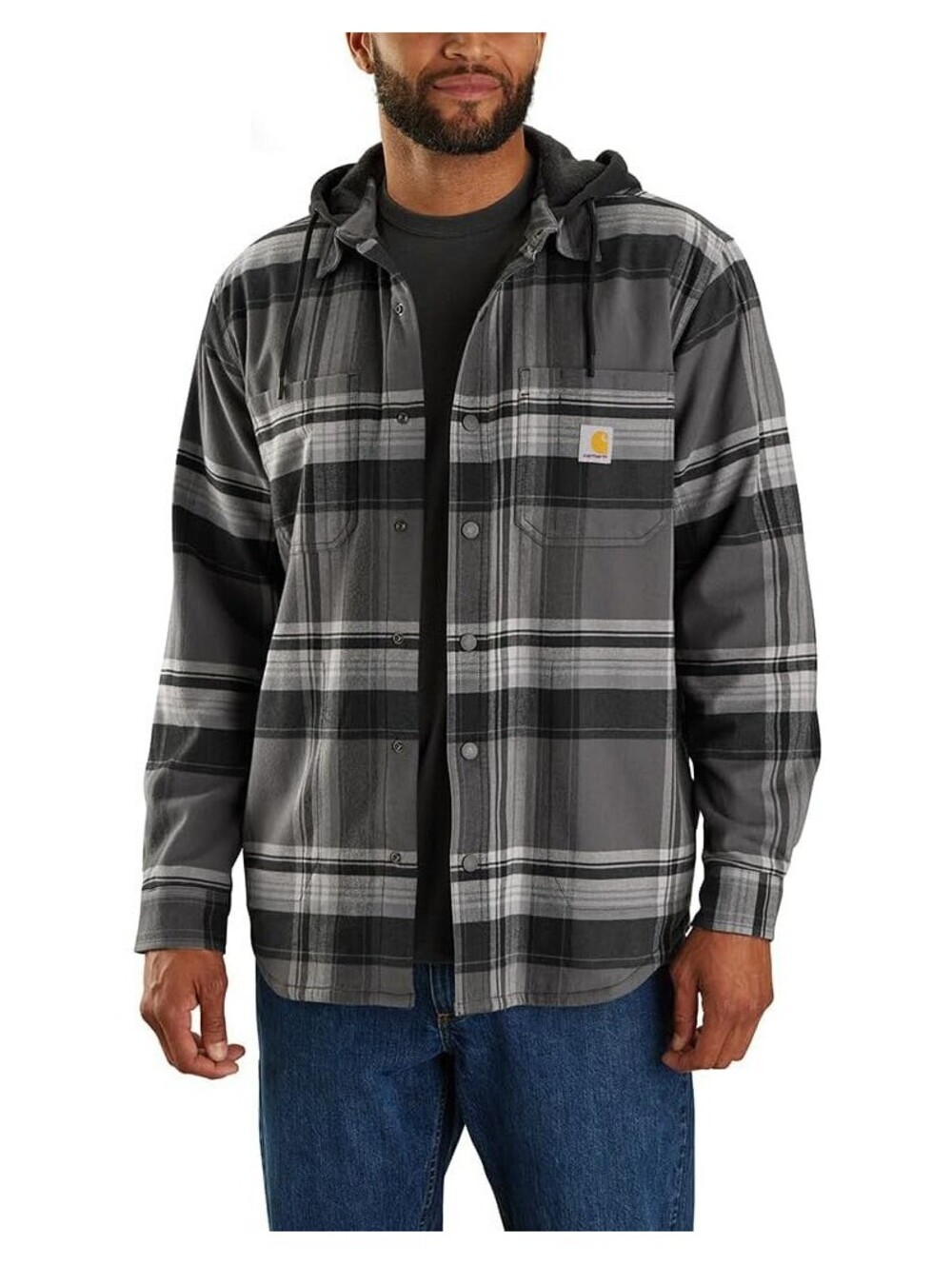 Carhartt Men's Rugged Flex® Relaxed Fit Flannel Fleece-Lined Hooded Shirt Jac